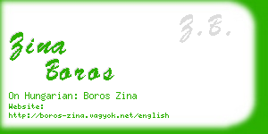 zina boros business card